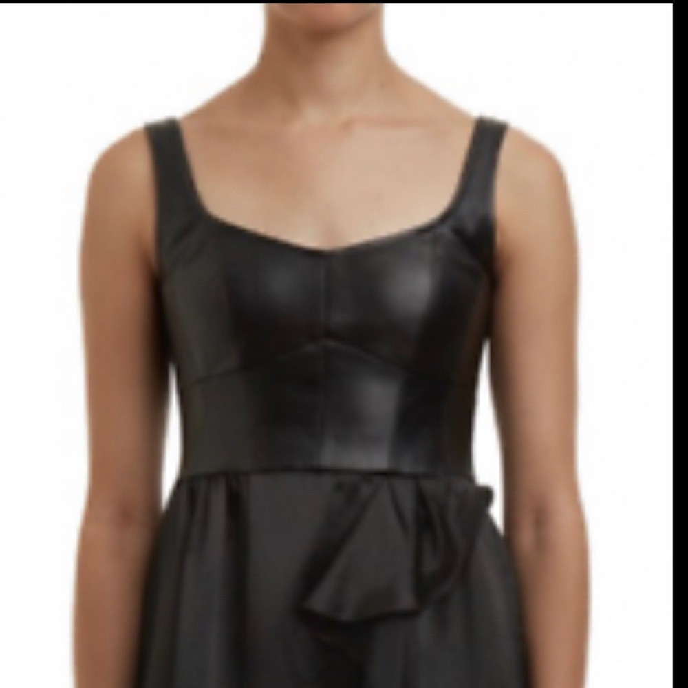 Nannette Lenore size 0 leather and silk dress.